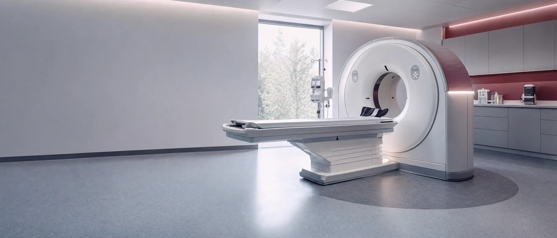 CT scanner room where asbestos lung cancer is diagnosed